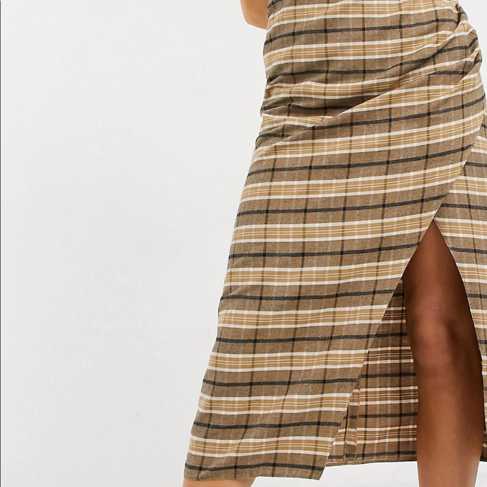 Brand new ASOS wrap midi skirt plaid